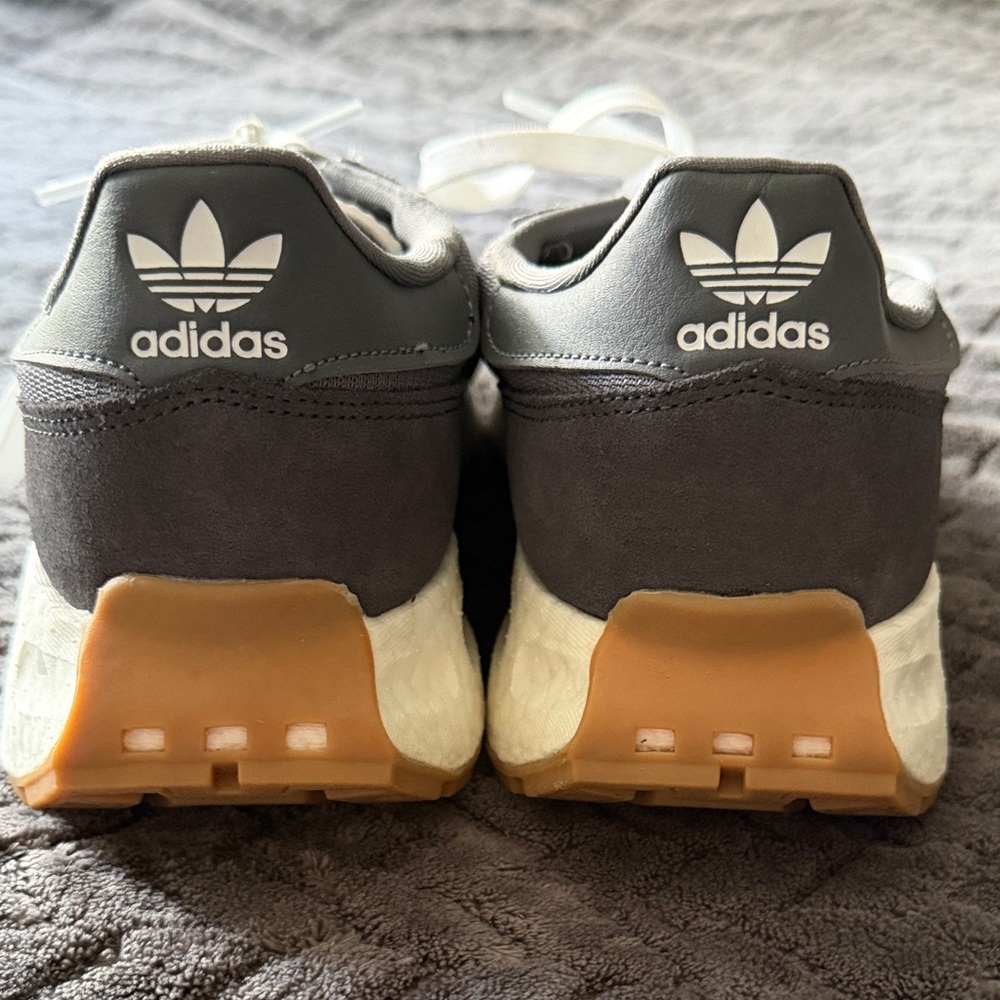 Adidas Men's Sneakers in Gray with White and Orange Accents Size 10.5 - Picture 6 of 6